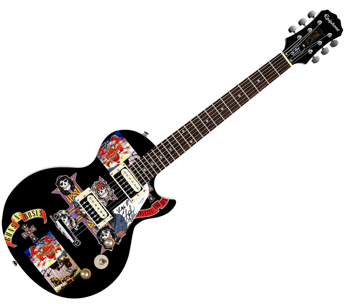 Slash of Guns N Roses Autographed Custom Graphics His Model