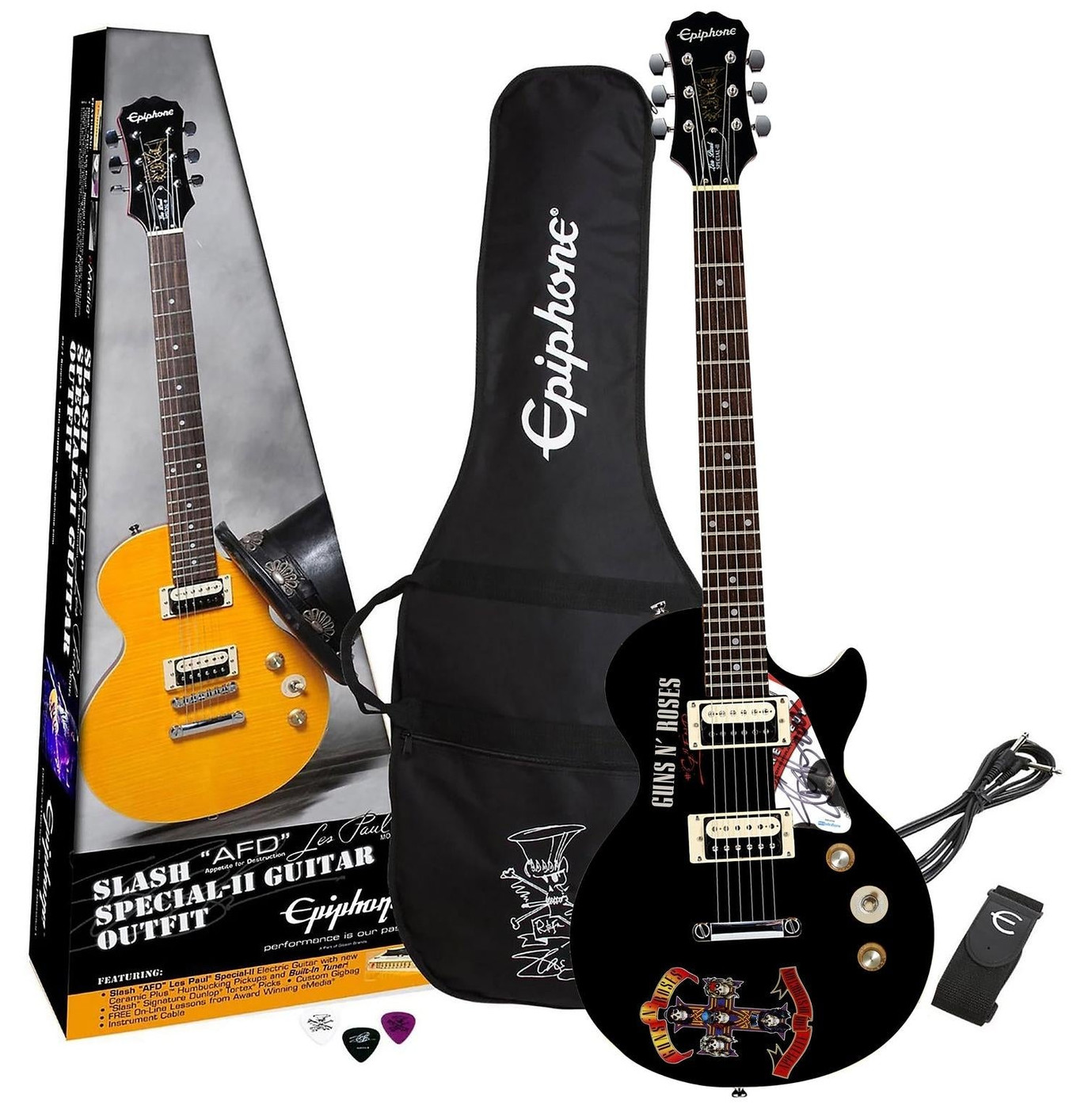 ギター Epiphone LesPaul Slash Signiture Slash of Guns N Roses Autographed Custom Graphics His Model