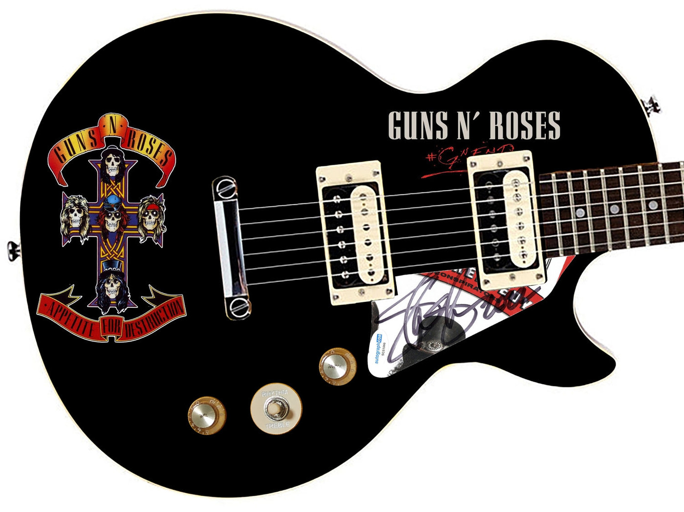 Slash of Guns N Roses Autographed Custom Graphics His Model