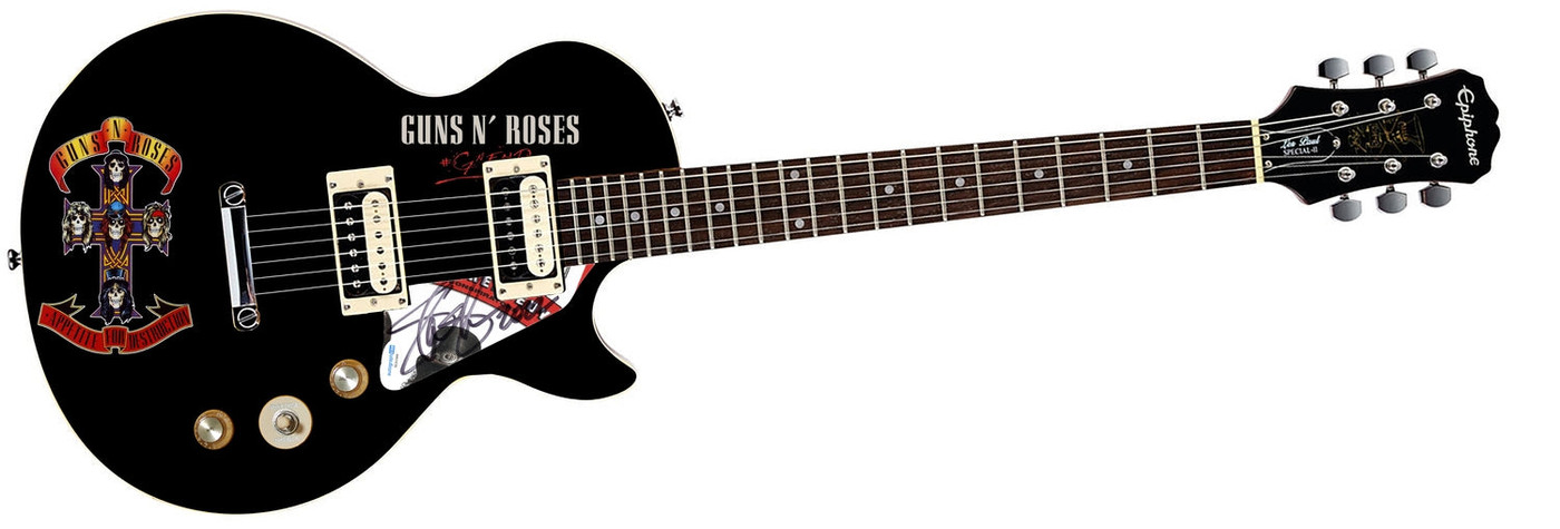 Slash of Guns N Roses Autographed Custom Graphics His Model