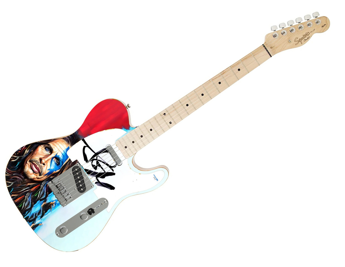Aerosmith Steven Tyler Autographed "Warrior of Sound" 1/1 Fender Tele Graphics Guitar