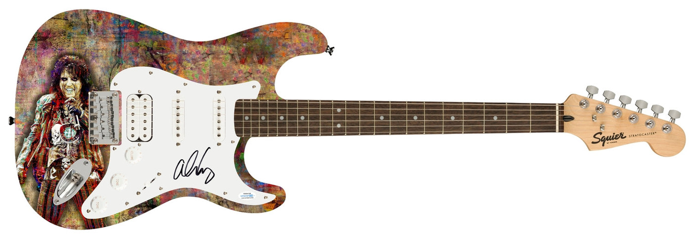 Alice Cooper Autographed "Artistic Eminence" Custom Graphics Fender Guitar ACOA