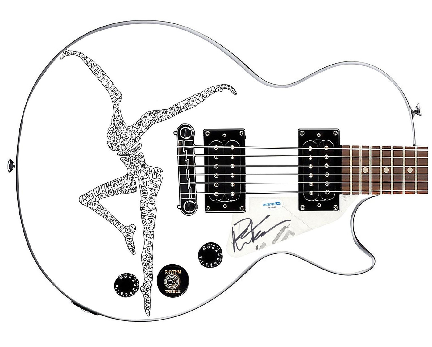 Dave Matthews Autographed Custom "Lyrics Logo" Epiphone Graphics Guitar