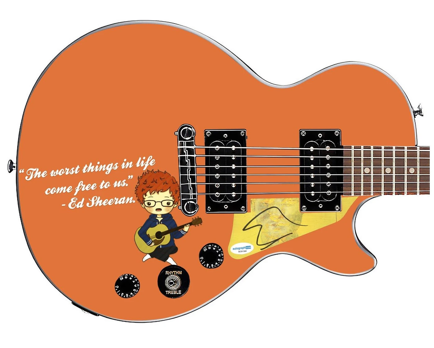 Ed Sheeran Autographed Custom 1/1 Epiphone "The Worst Things" Graphics Guitar