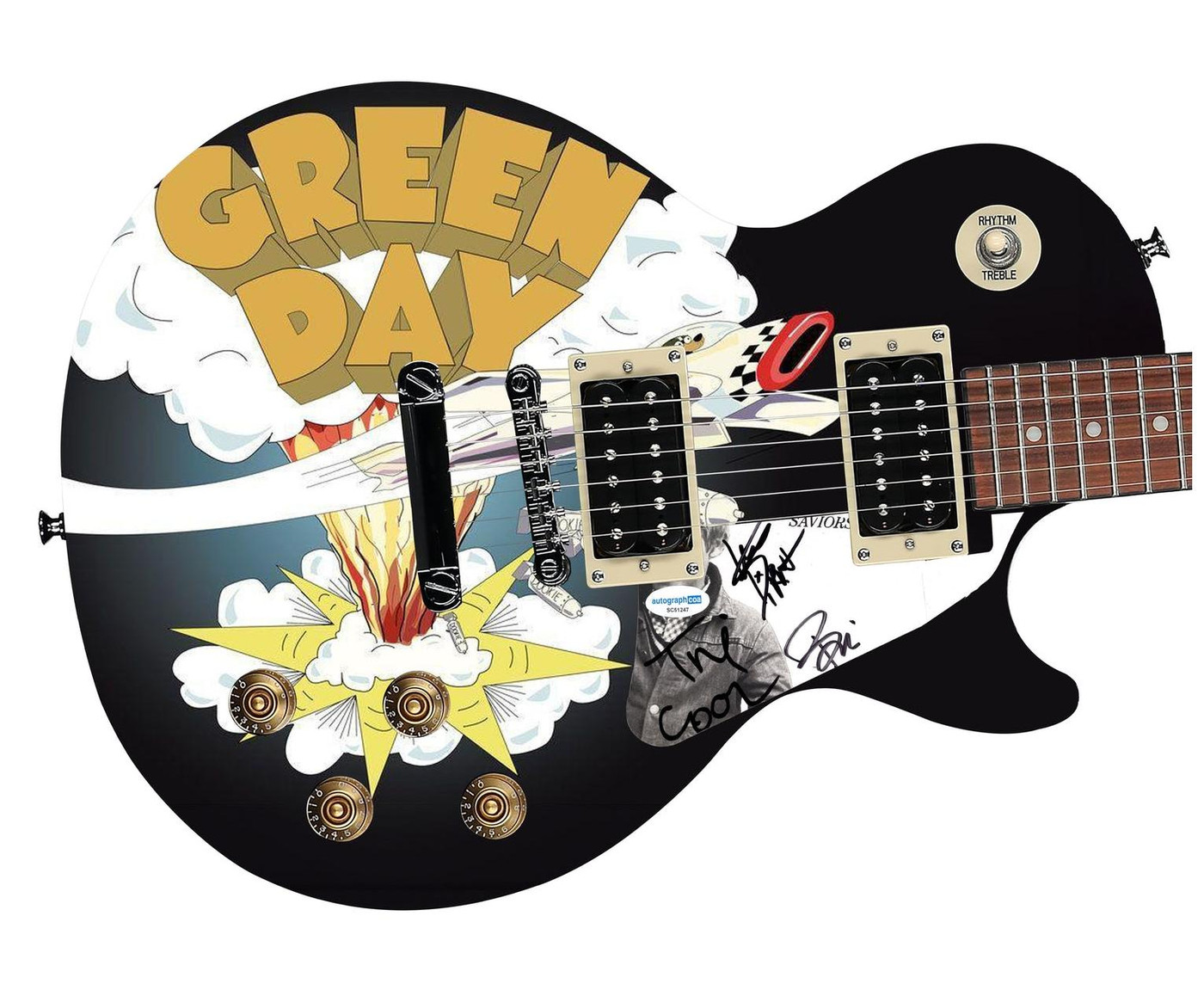Green Day Autographed "Dookie Domination" Custom 1/1 Les Paul 100 Graphics Guitar