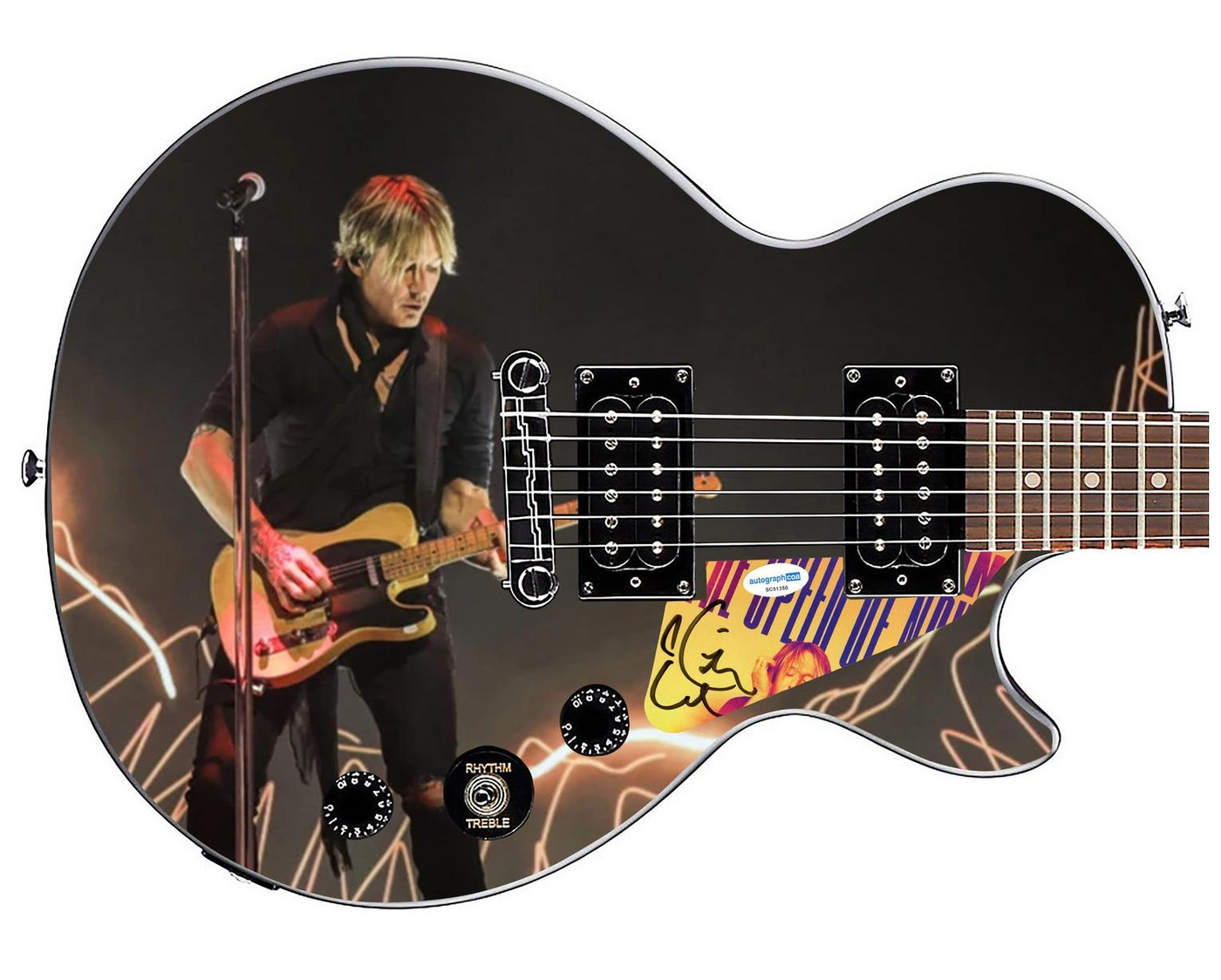 Keith Urban Autographed Custom Epiphone "Live & Lit Up" Graphics Guitar