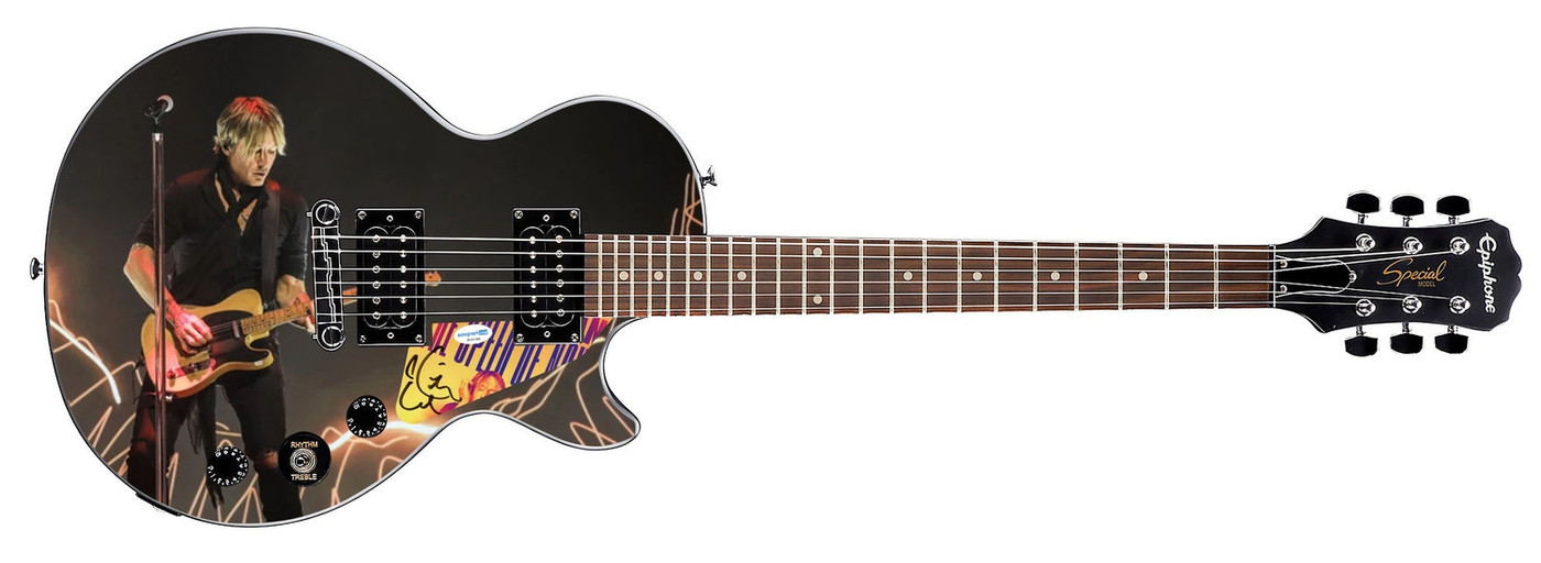Keith Urban Autographed Custom Epiphone "Live & Lit Up" Graphics Guitar