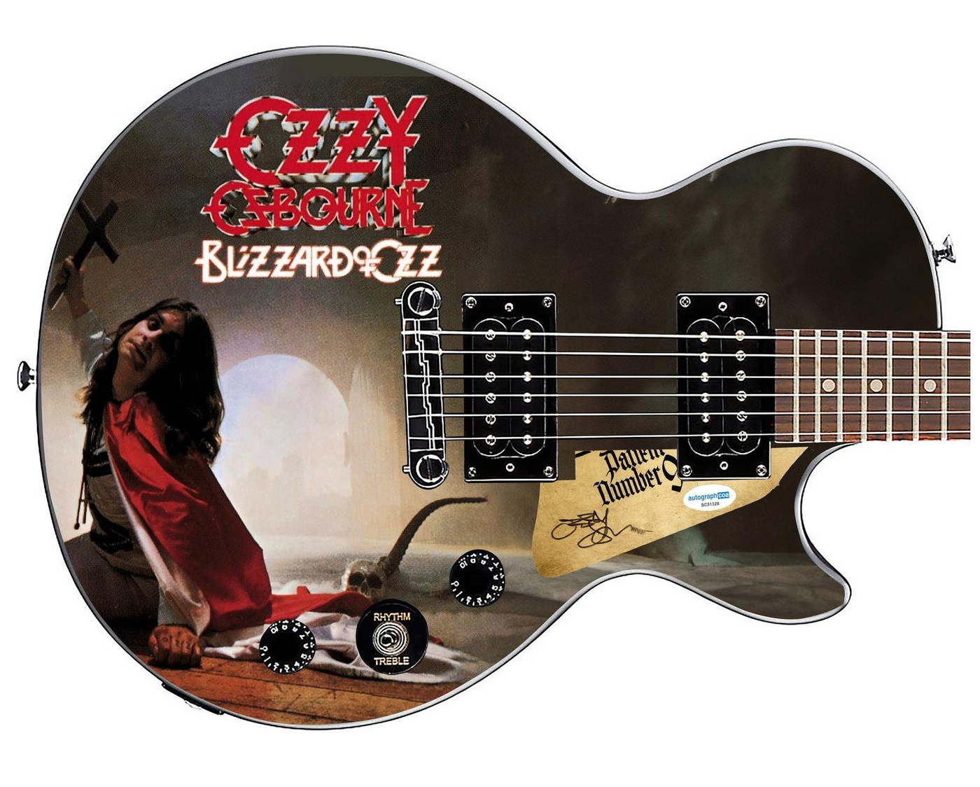 Ozzy Osbourne Autographed Custom Epiphone "Blizzard of Oz" Graphics Guitar