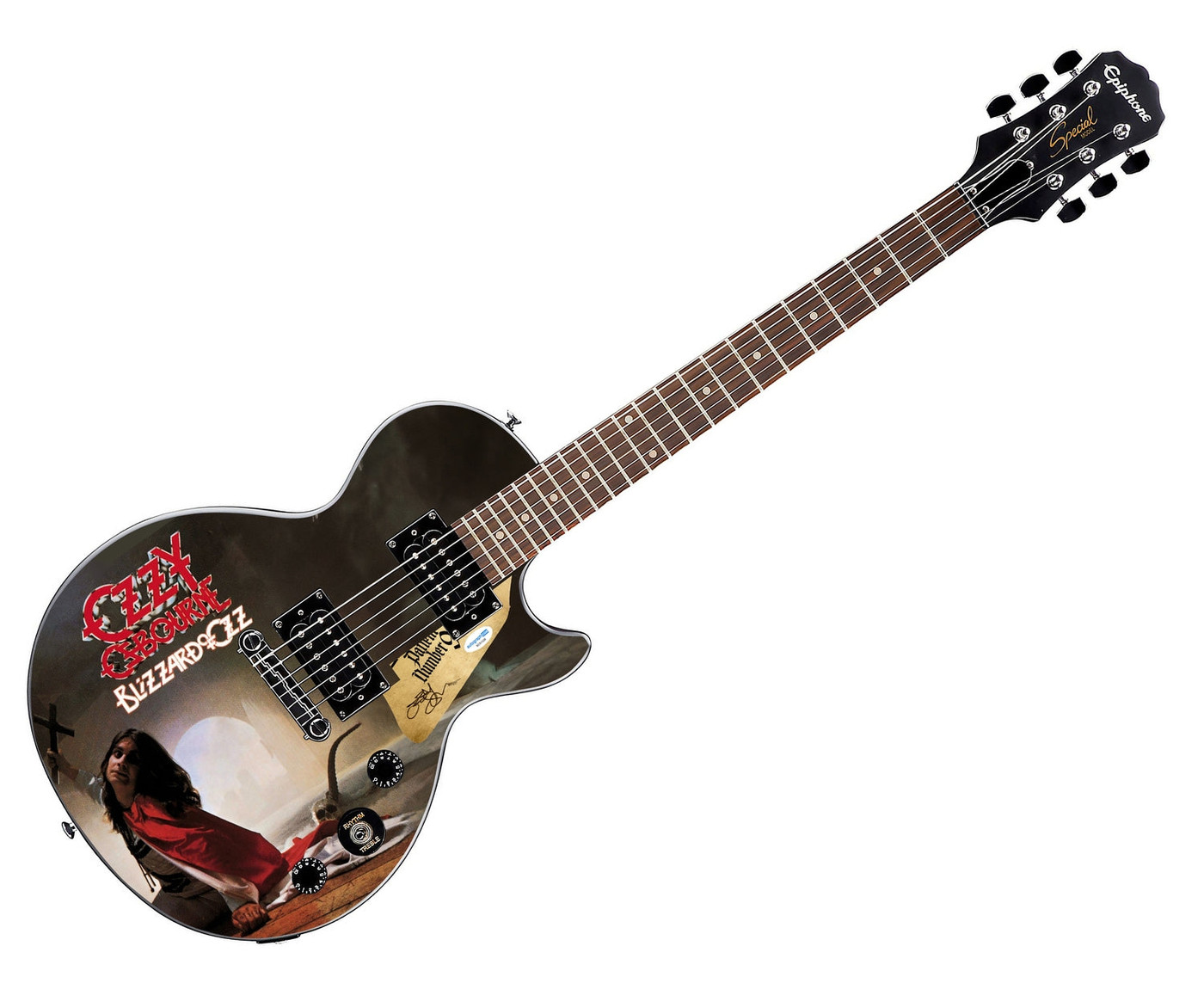 Ozzy Osbourne Autographed Custom Epiphone "Blizzard of Oz" Graphics Guitar
