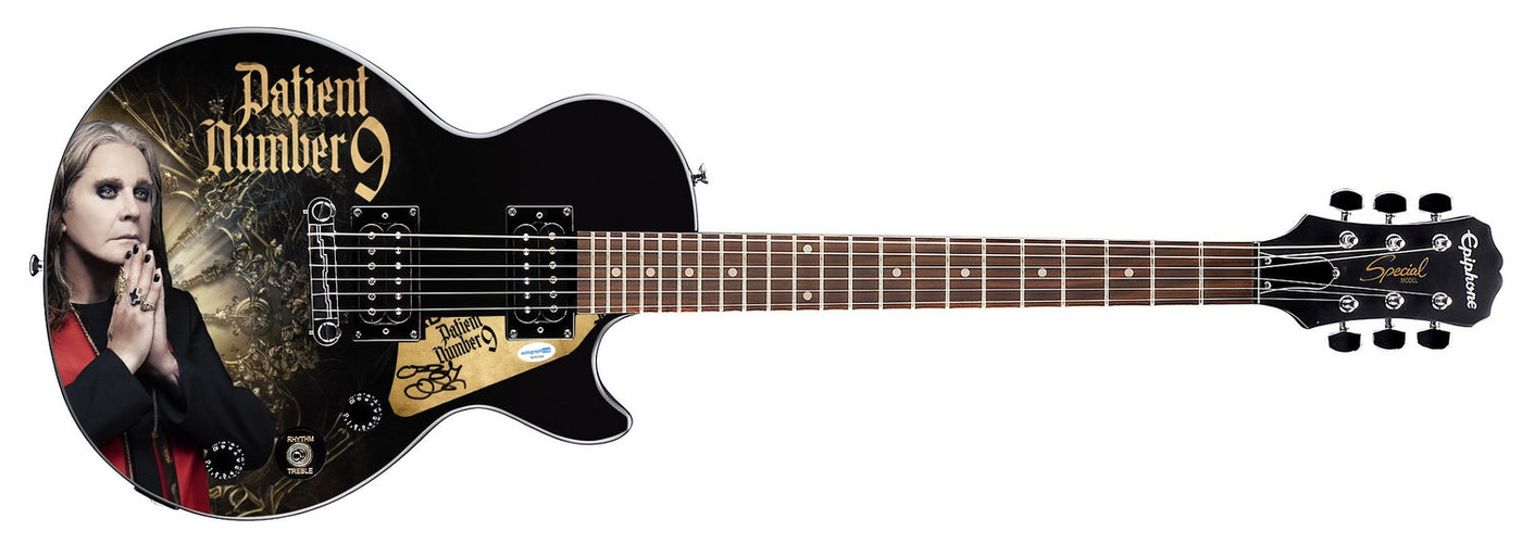 Ozzy Osbourne Autographed Custom Epiphone "Patient #9" Graphics Guitar