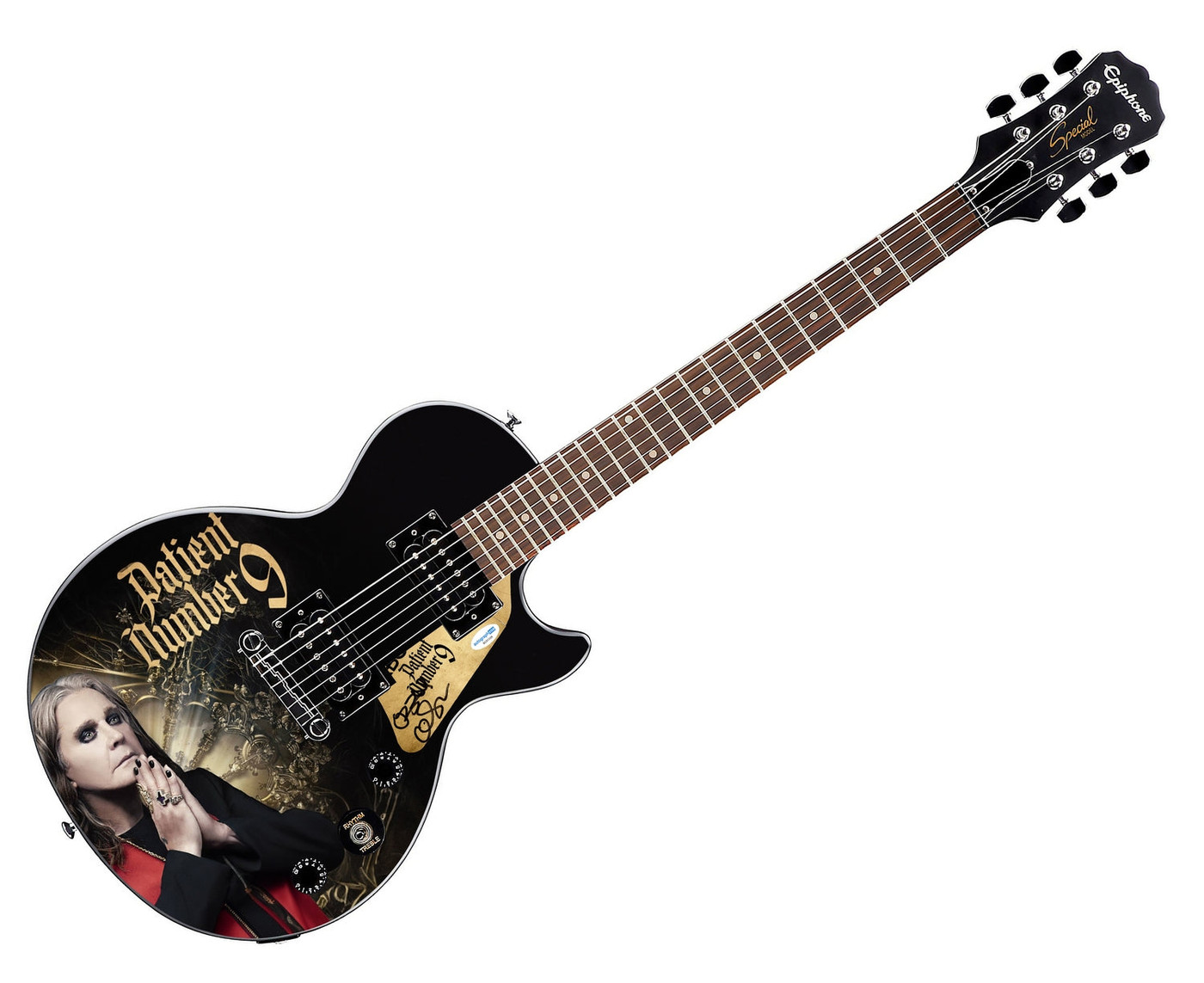Ozzy Osbourne Autographed Custom Epiphone "Patient #9" Graphics Guitar Version 2