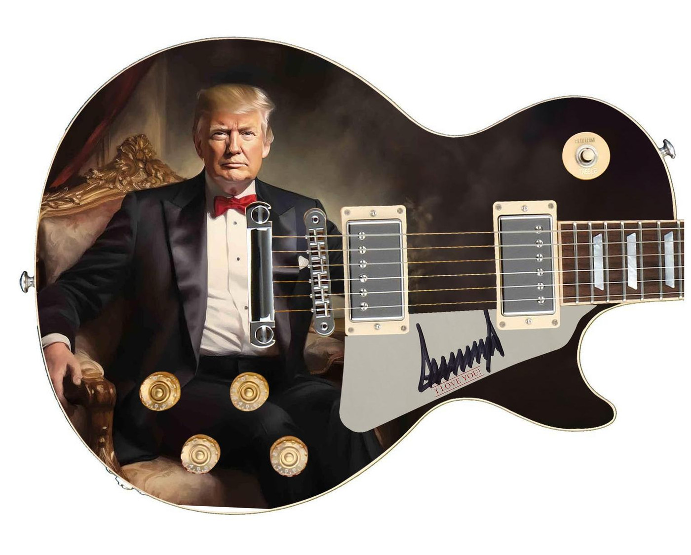 President Donald Trump AutographedCustom Elegant Devonaire Tuxedo Graphics Guitar