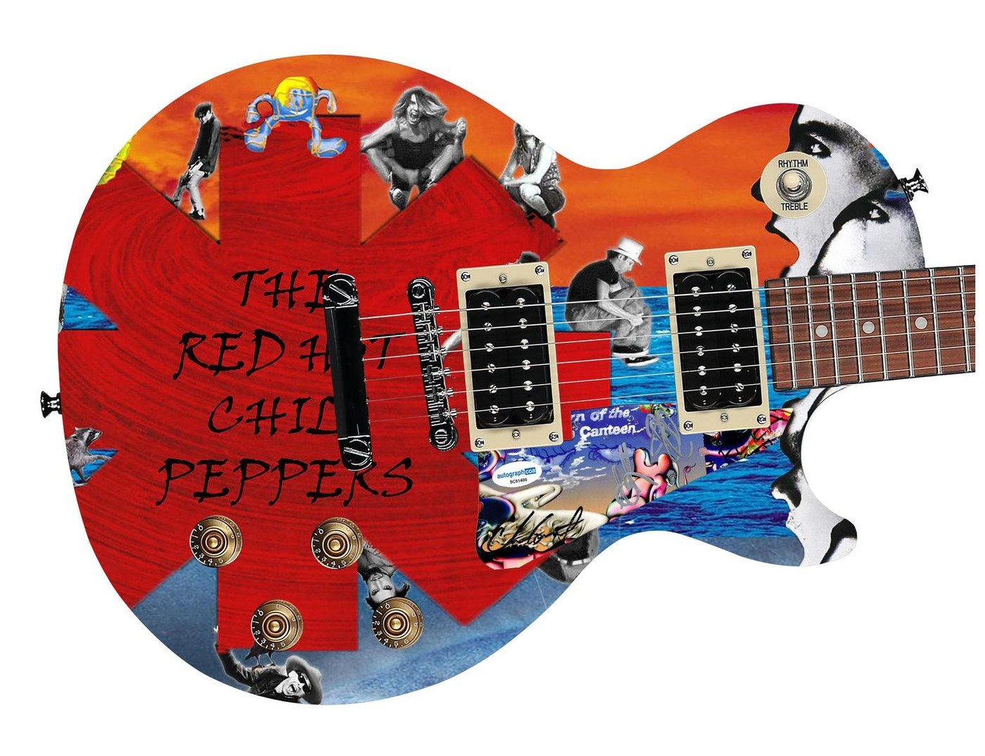 Red Hot Chili Peppers Autographed  "Sonic Canvas" 1/1 Les Paul 100 Graphics Guitar