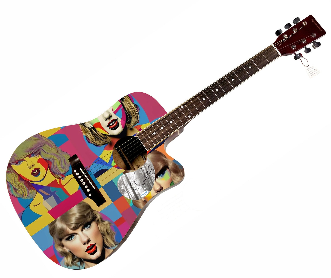 Taylor Swift Autographed w Heart Custom The Color of Love Acoustic Graphics Guitar