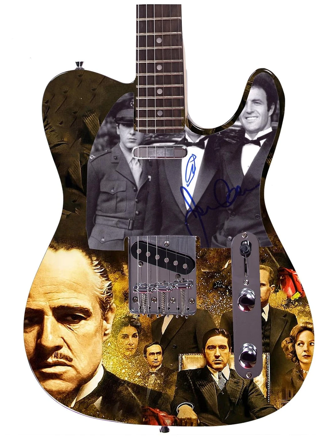 The Godfather Cast Autographed Custom 1/1 Graphics Guitar