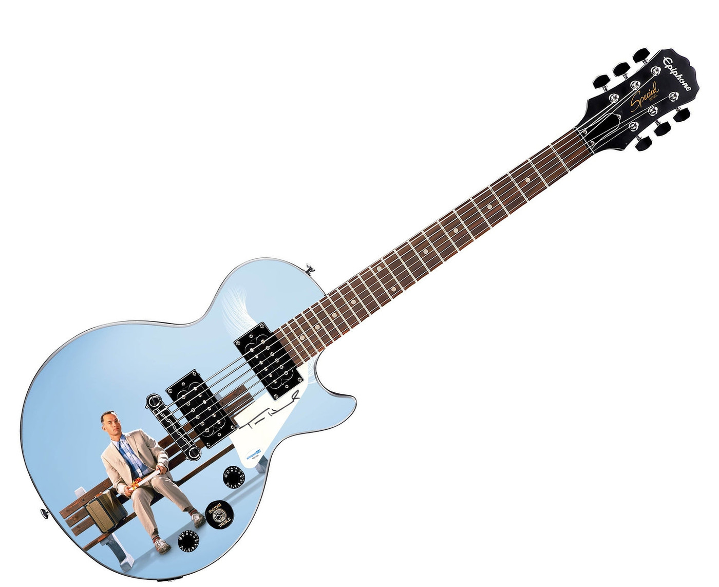 Tom Hanks Autographed Custom 1/1 Forrest Gump Epiphone Graphics Guitar