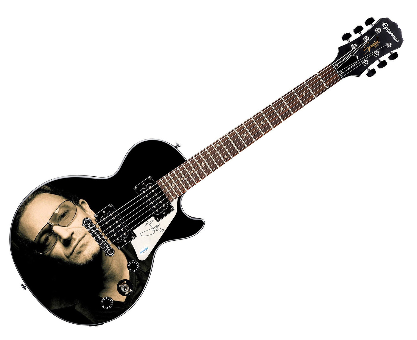 U2 Bono Autographed Custom Epiphone Graphics Guitar