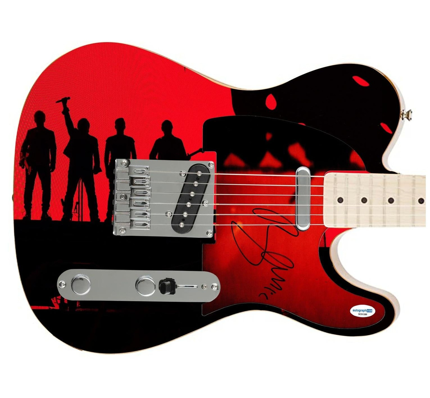 U2 Bono Autographed "Under The Blood Red Sky" 1/1 Fender Tele Graphics Guitar