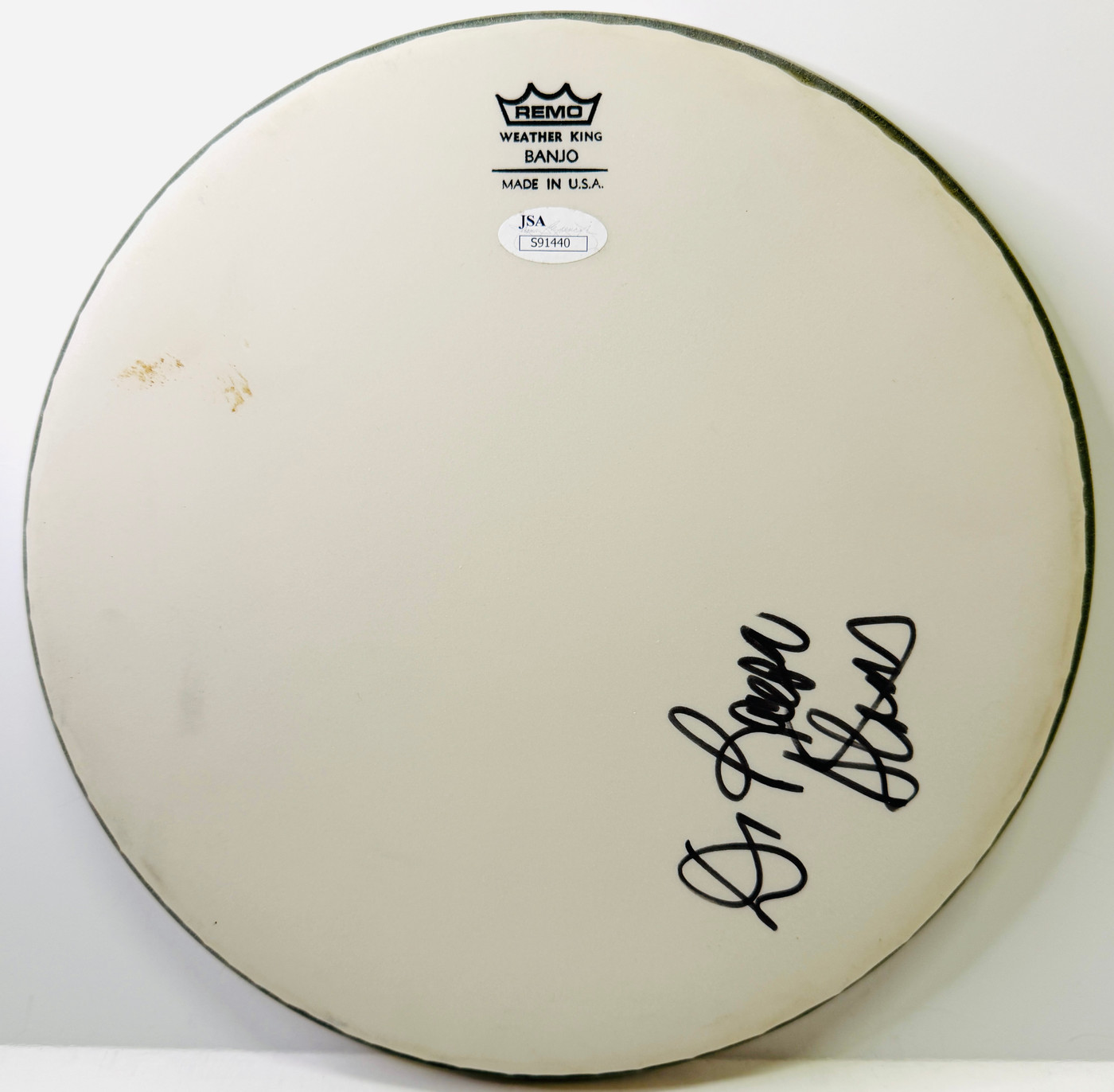 RALPH STANLEY – Signed 10" Frosted Banjo Head