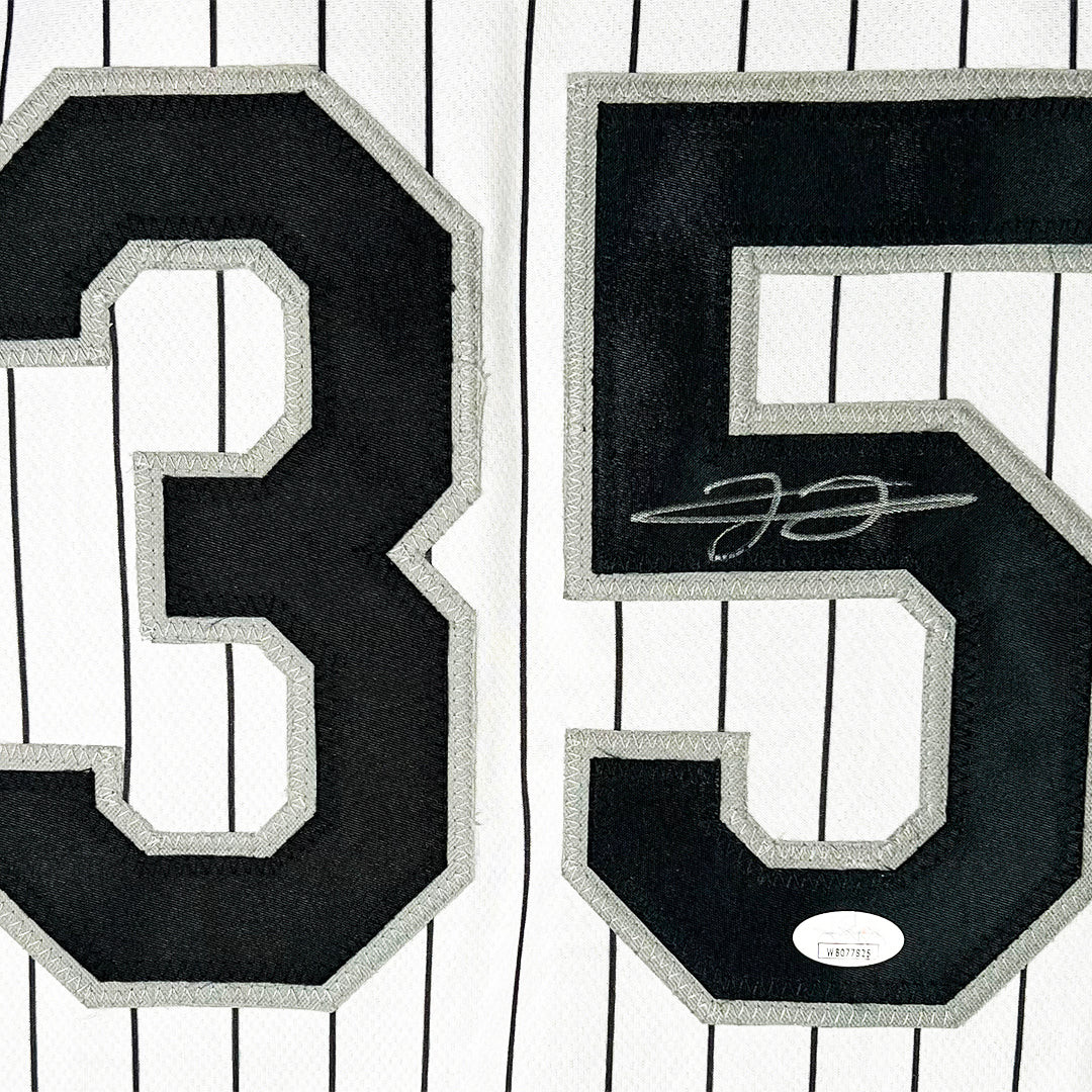 Frank Thomas Signed Chicago Pinstripe Baseball Jersey (JSA)