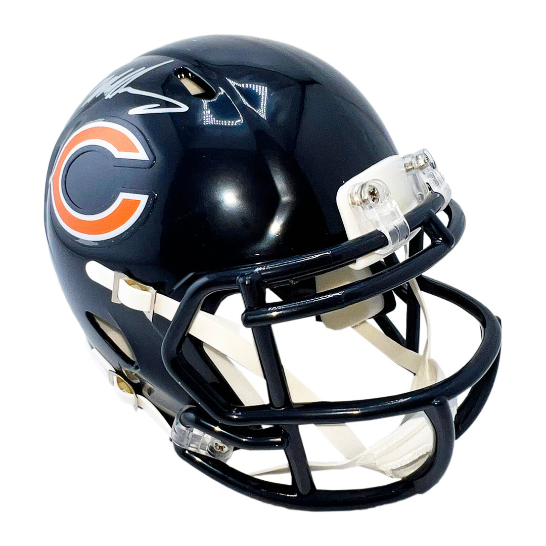 Mike Singletary Signed Silver Ink Chicago Bears Speed Mini Football Helmet (JSA)