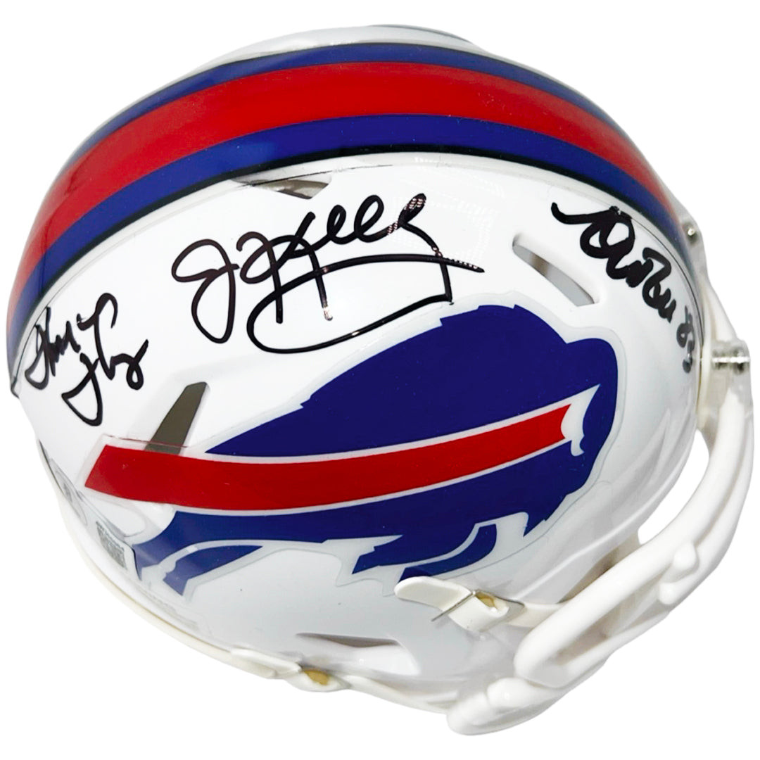 buffalo bills speed mini football helmet this Speed Mini football helmet is made specifically for fans of the Buffalo Bills and blends modern performance with classic style Bills Triplets Signed Buffalo Bills