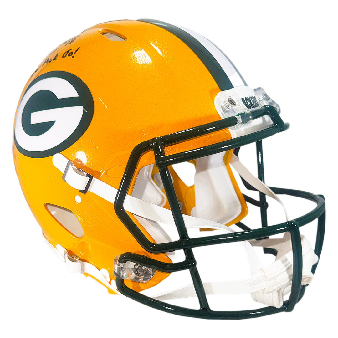 Randall Cobb Signed Go Pack Go! Inscription Green Bay Packers Authentic Speed Full-Size Football Helmet (JSA)