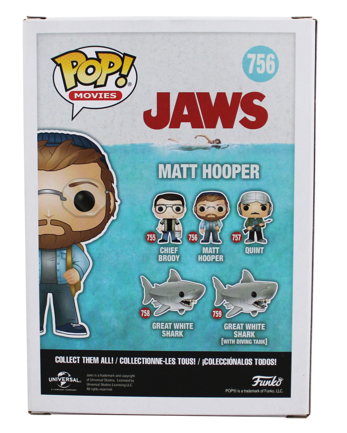 Richard Dreyfuss Jaws Signed Matt Hooper #756 Funko Pop Figure BAS Wit #WA333239
