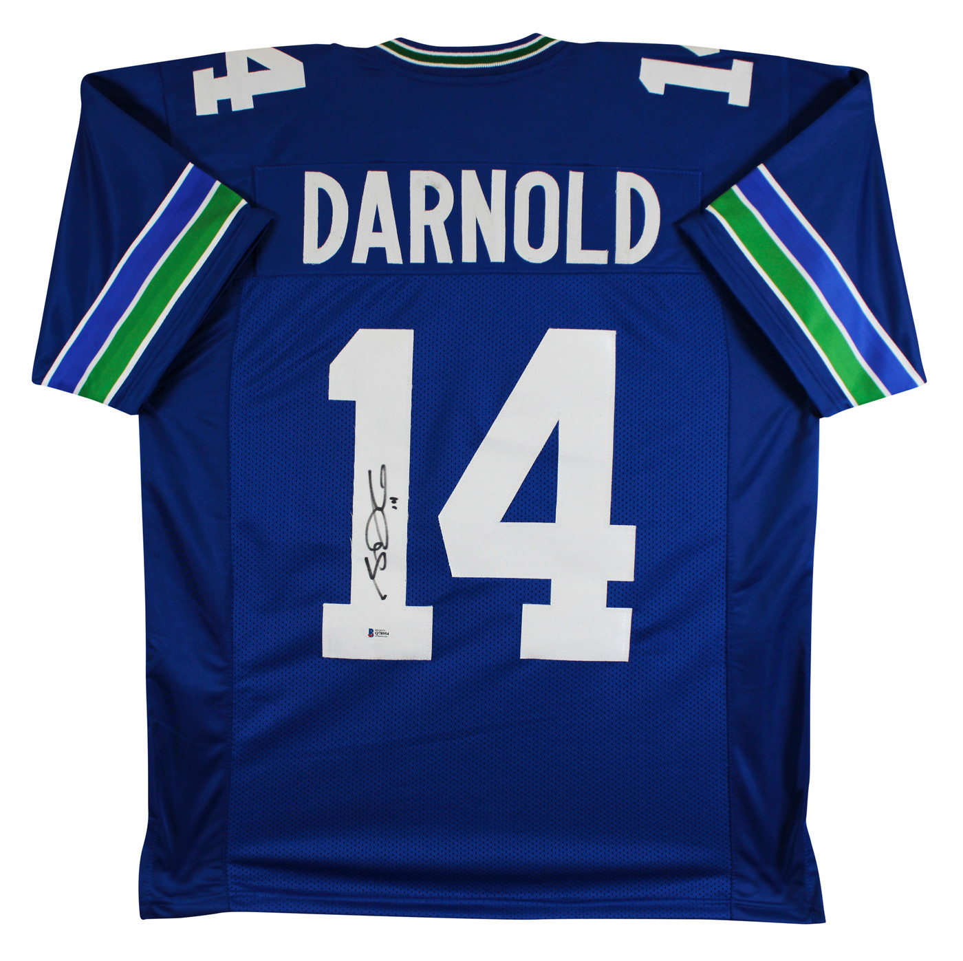 Sam Darnold Authentic Signed Blue Throwback Pro Style Jersey BAS #Q78954