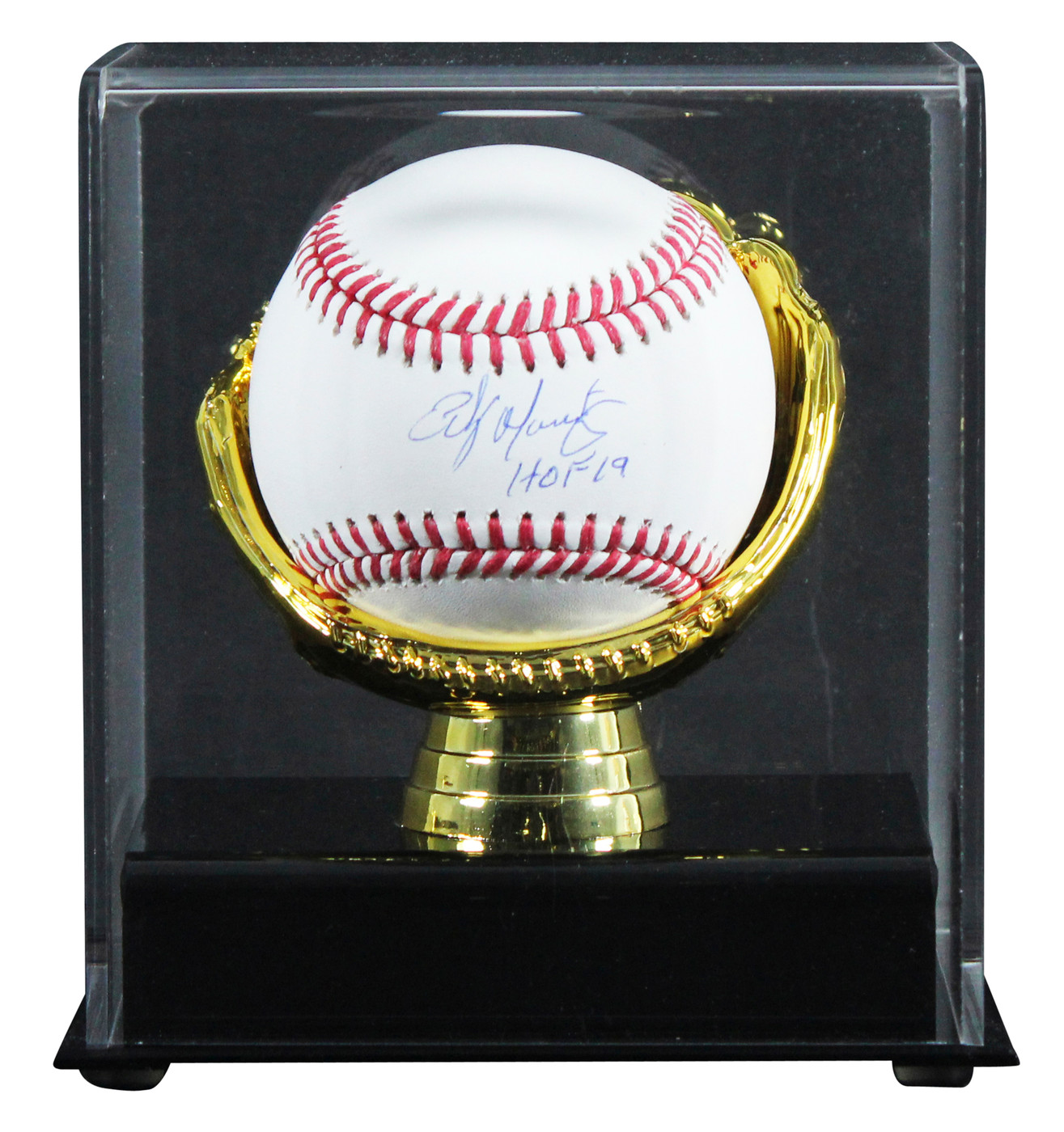 Mariners Edgar Martinez "HOF 19" Signed Robert Manfred OML Baseball W/ Case BAS