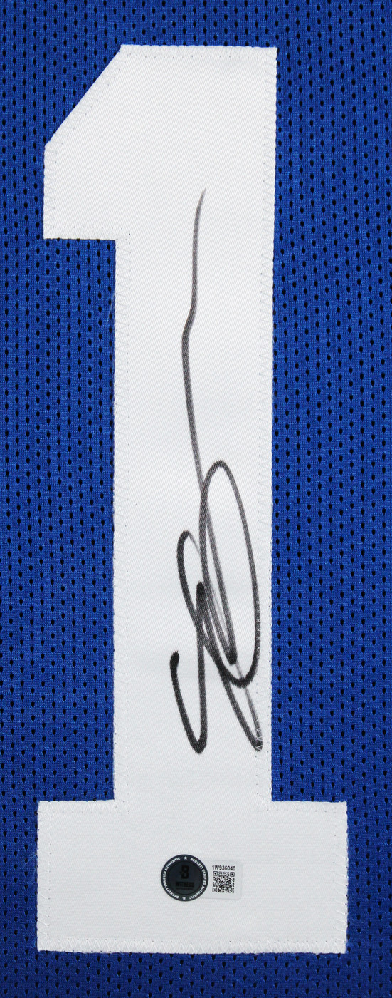 Ahmad "Sauce" Gardner Signed Blue Pro Style Framed Jersey BAS Witnessed