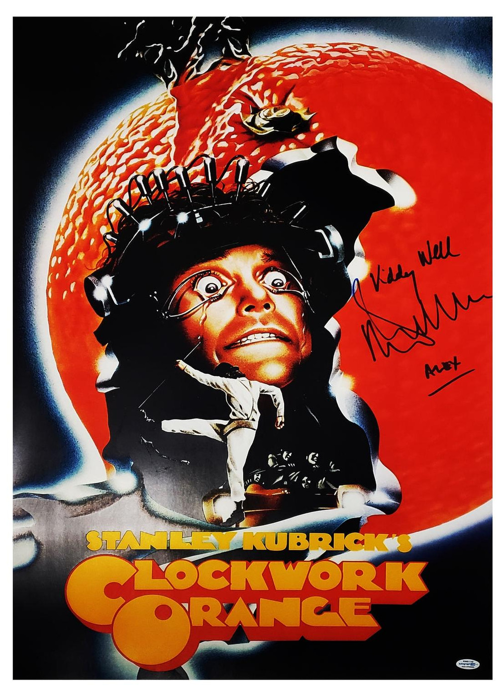 Clockwork Orange Malcolm McDowell Signed Autographed 24x36 Photo