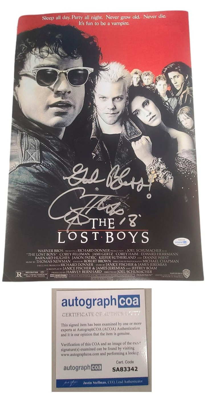 Corey Feldman Signed The Lost Boys Poster 24x36 ACOA ACOA