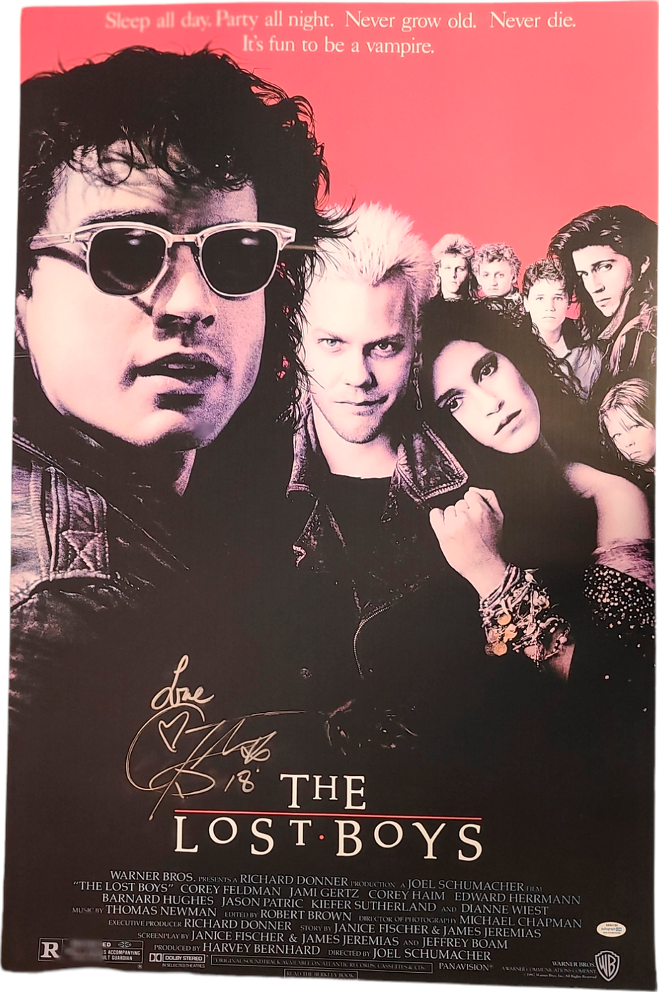 Corey Feldman The Lost Boys Signed Framed 24x36 Poster ACOA Exact Proof