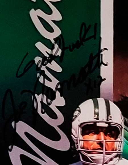 Joe Namath Signed Autographed Jets 18x24 Litho Poster Photo PSA