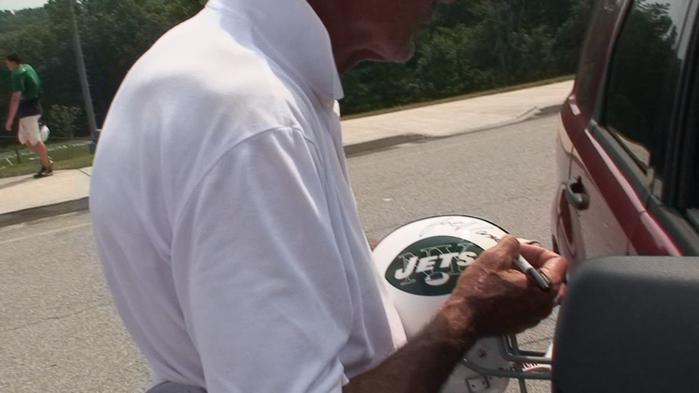 Joe Namath Signed Autographed Jets 18x24 Litho Poster Photo PSA