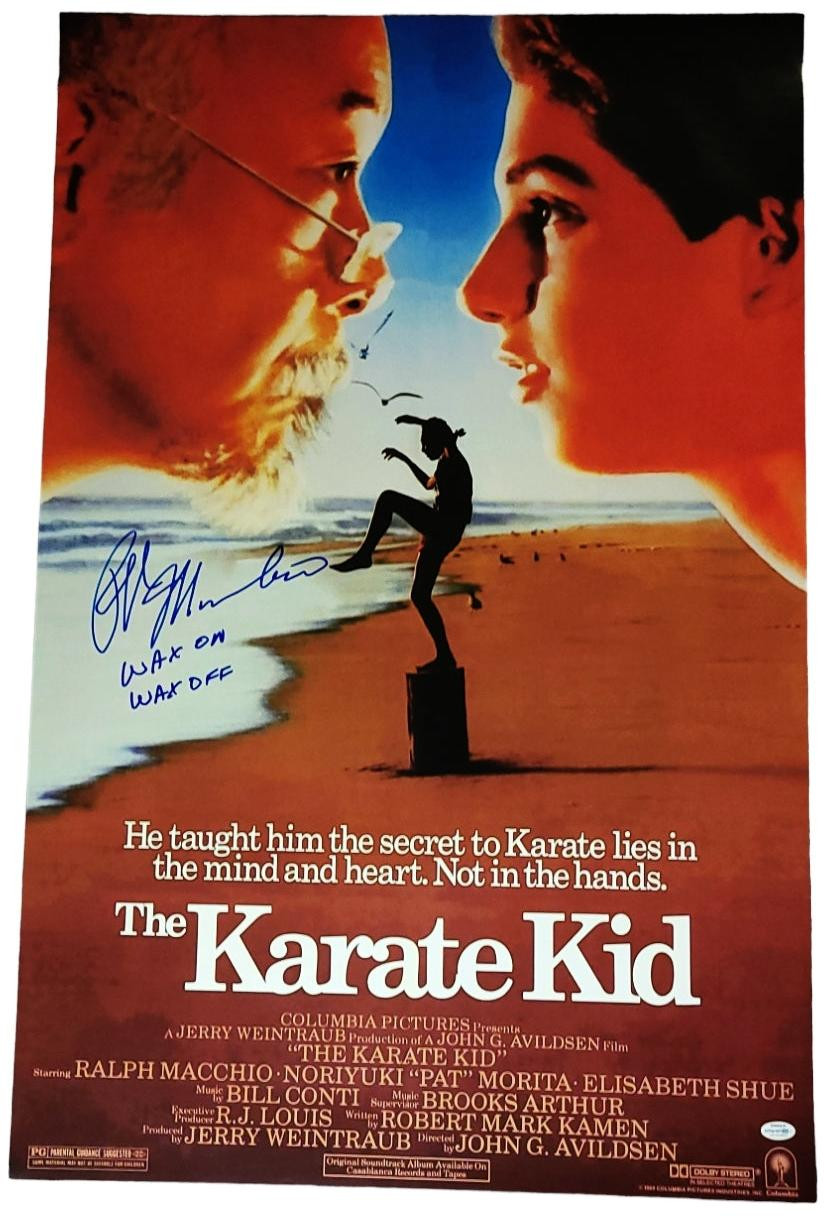 Ralph Macchio Autographed The Karate Kid 24x36 Poster Wax On Wax Off Exact Proof Version 4