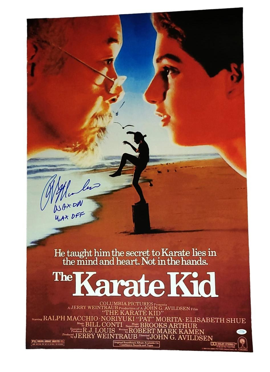 Ralph Macchio Autographed The Karate Kid 24x36 Poster Wax On Wax Off Exact Proof Version 6