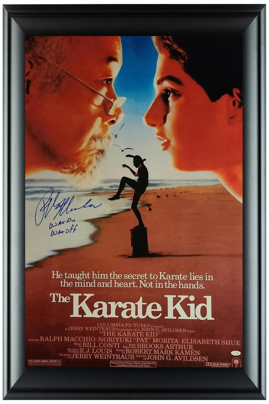 Ralph Macchio Autographed 24x36 "Wax On" The Karate Kid Framed Poster Exact Proof