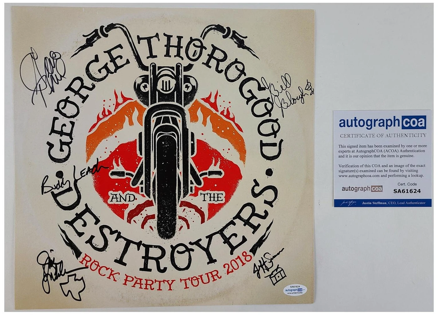 George Thorogood & The Destroyers Signed Album Cover Poster Flat ACOA Version 4