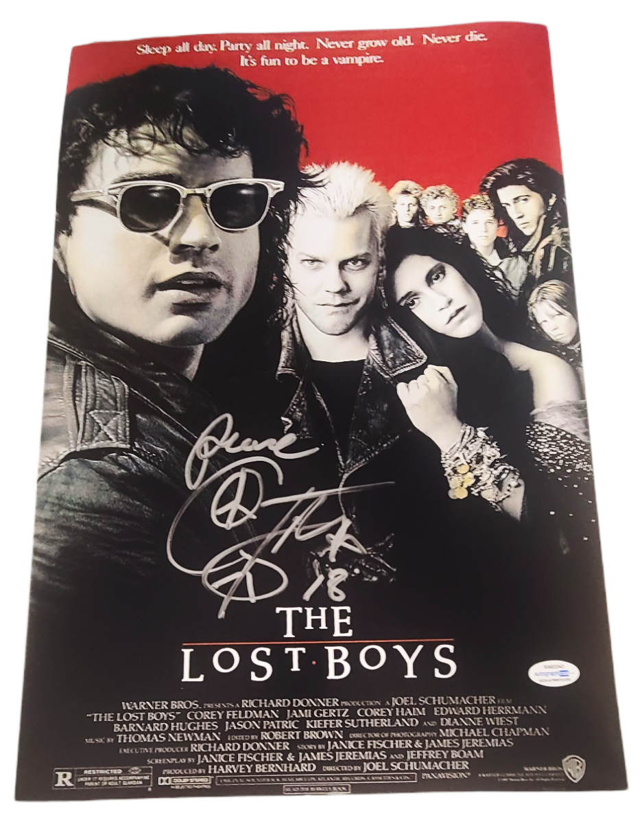 Corey Feldman Signed Lost Boys 12x18 Poster Photo ACOA Version 2