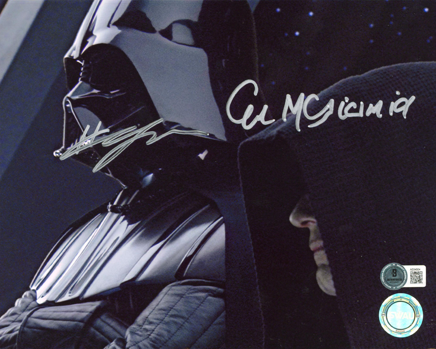 Hayden Christiansen & Ian McDiarmid Star Wars Signed 8x10 Photo BAS #AE64504