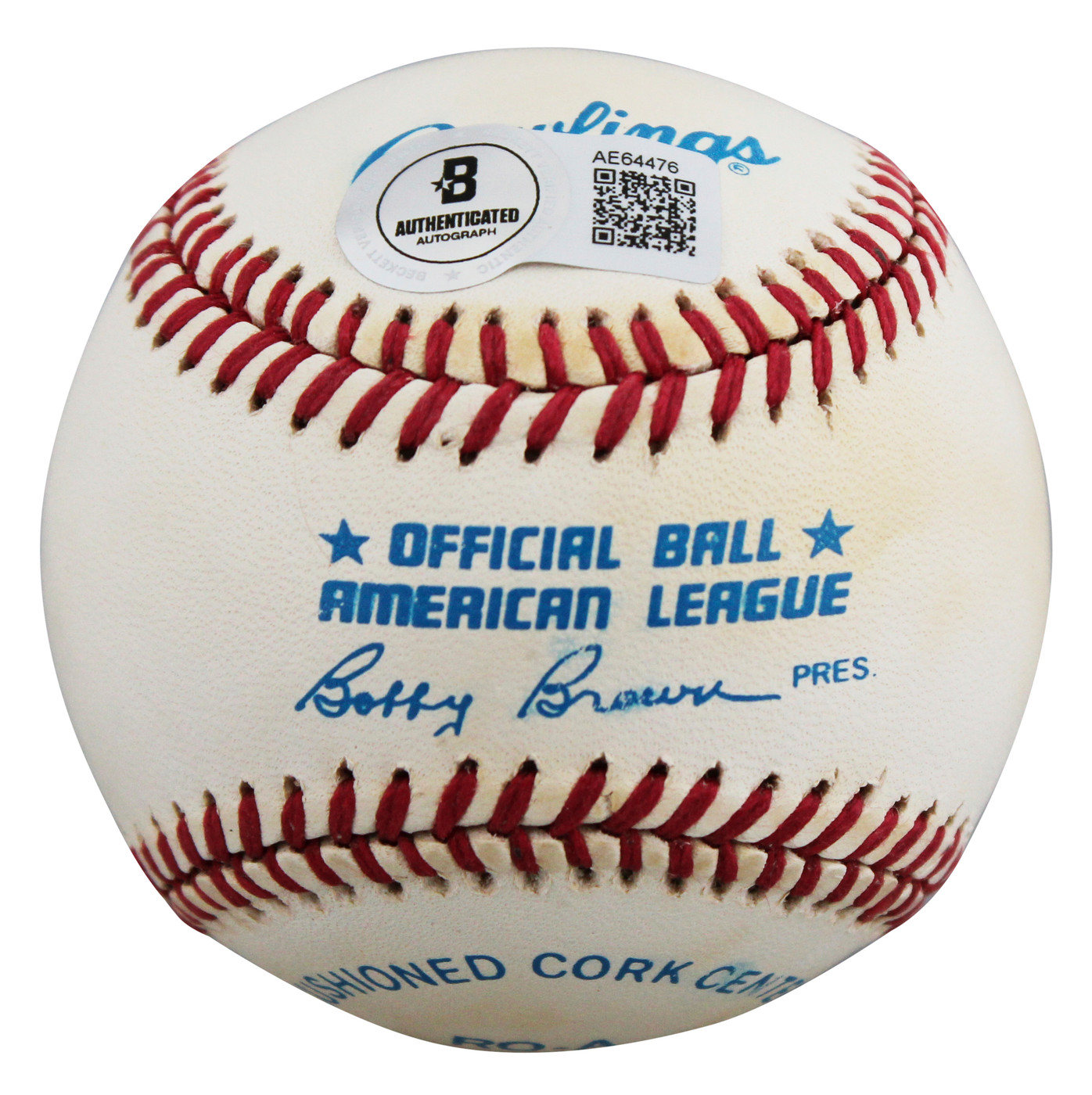 Red Sox Ted Williams Authentic Signed Bobby Brown OAL Baseball BAS #AE64476