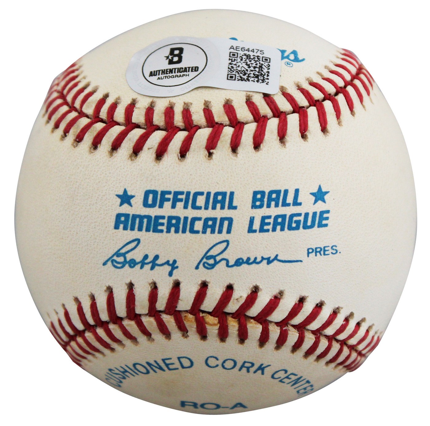 Yankees Mickey Mantle Authentic Signed Bobby Brown OAL Baseball BAS #AE64475