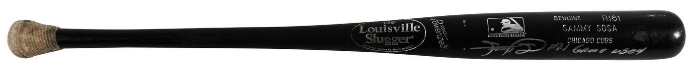 Cubs Sammy Sosa Signed Game Used Louisville Slugger Player Model Bat BAS LOA