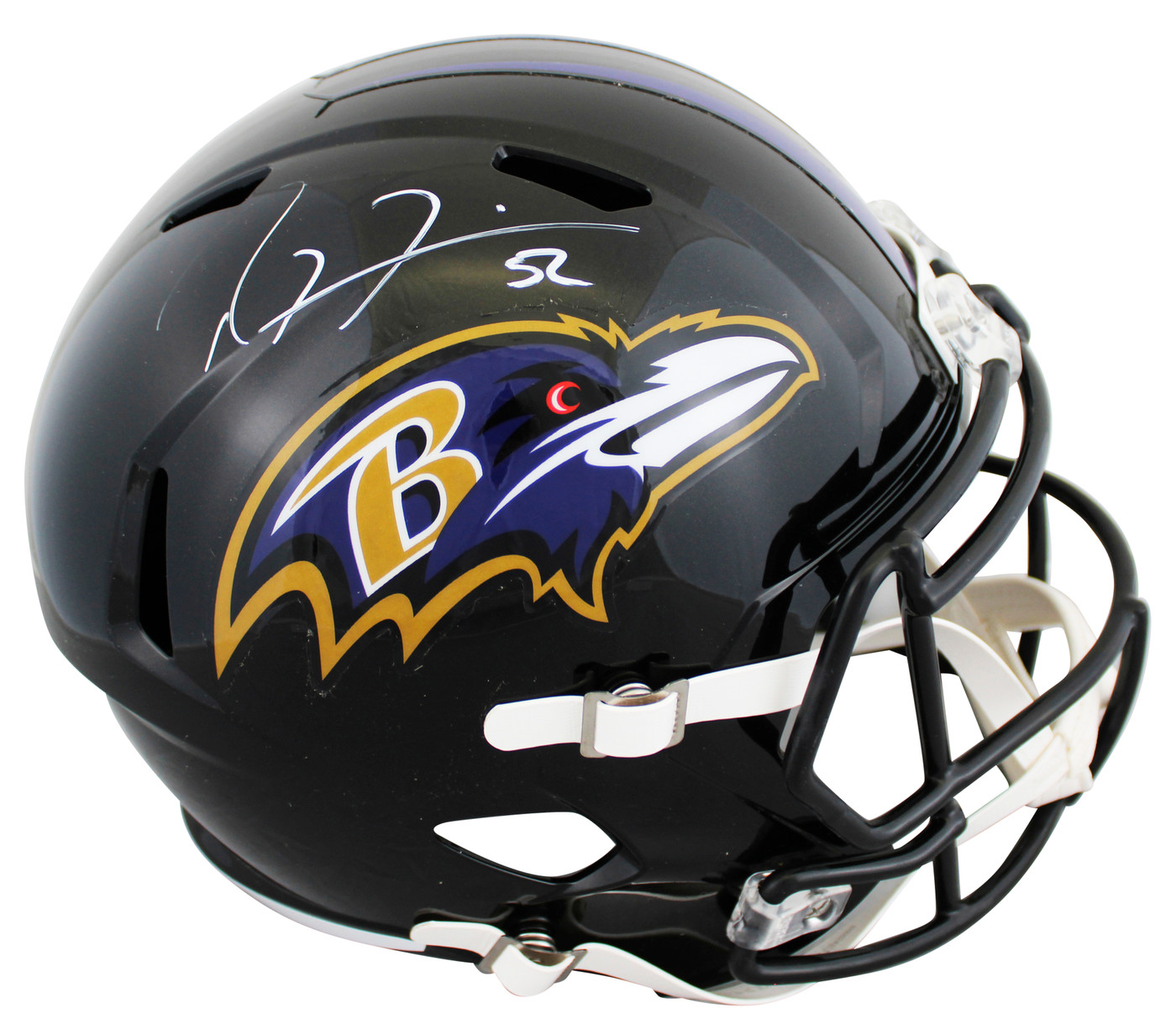 Ravens Ray Lewis Signed Full Size Speed Rep Helmet BAS Witnessed #4W527887