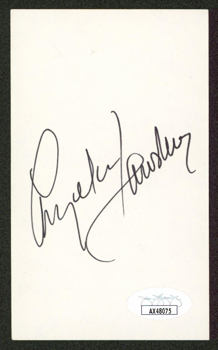 Angela Lansbury Beauty and the Beast Signed 3x5 Index Card JSA #AX48075