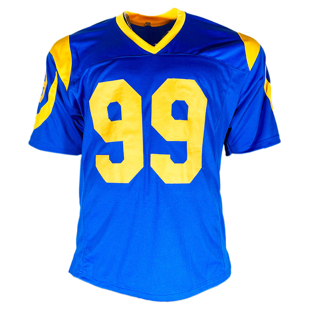 Aaron Donald Signed Los Angeles Blue Throwback Football Jersey (Beckett)