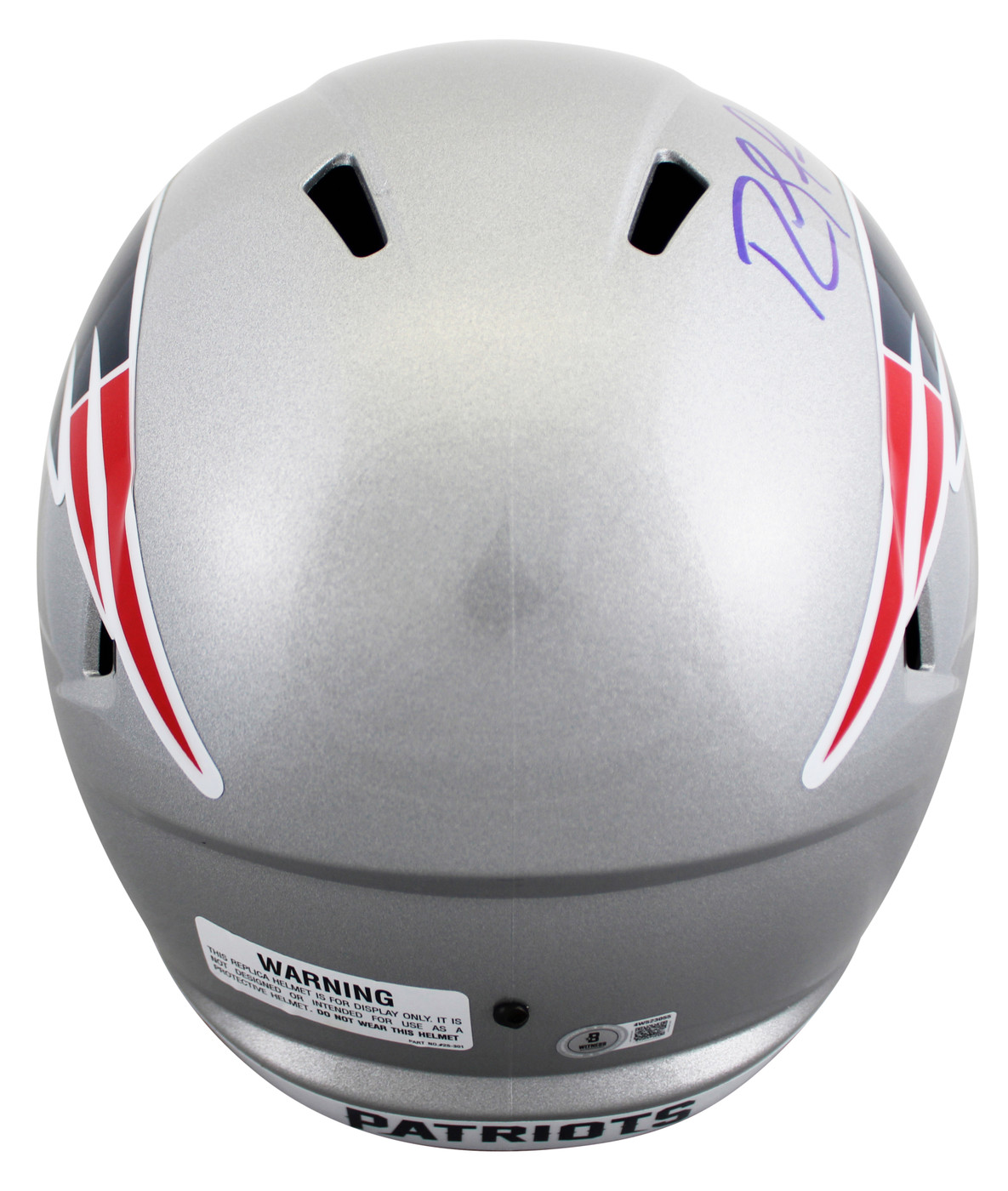 Patriots Randy Moss Signed Full Size Speed Rep Helmet W/ Case BAS Witnessed