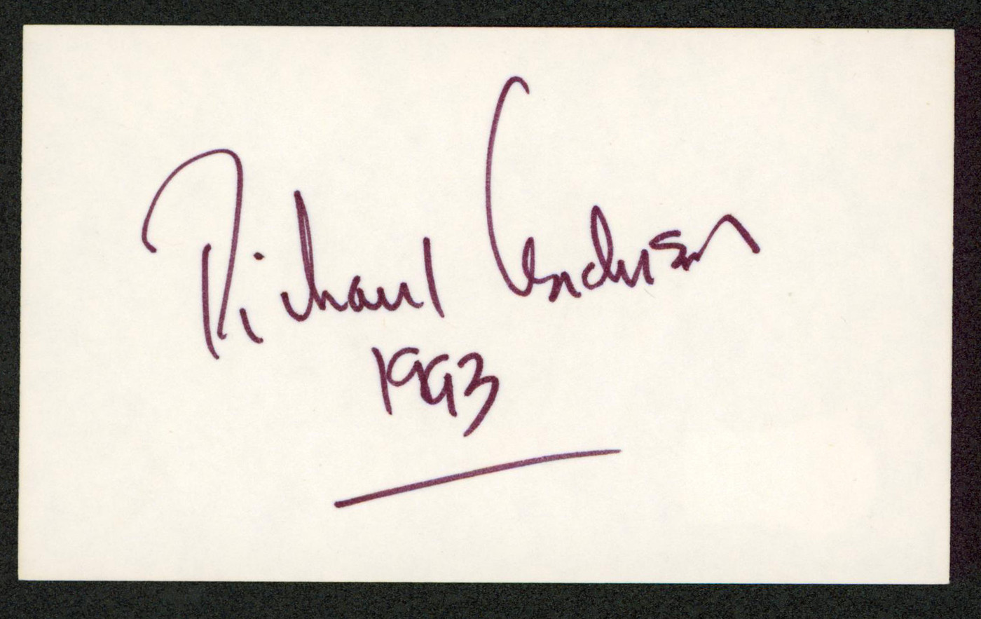 Richard Anderson The Six Million Dollar Man Signed 3x5 Index Card BAS #BW70069